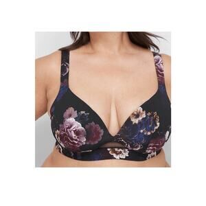 Cacique Lane Bryant plus size Lightly Lined Full Coverage t-shirt bra floral 42C